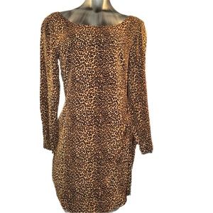 Vintage 80s Pia Rucci Leopard Print Dress